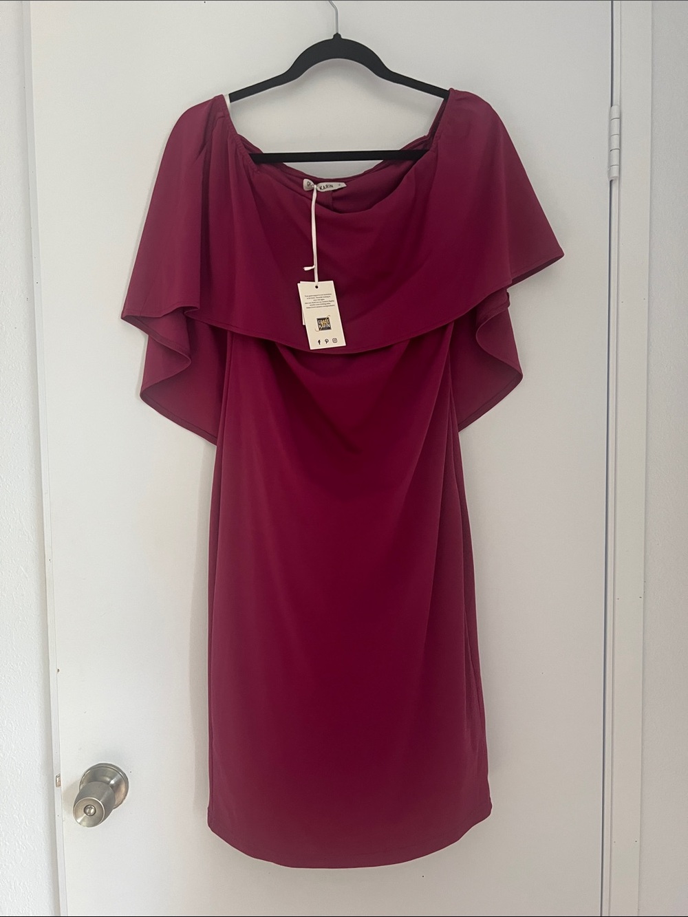 Off-Shoulder Burgundy Cocktail Dress